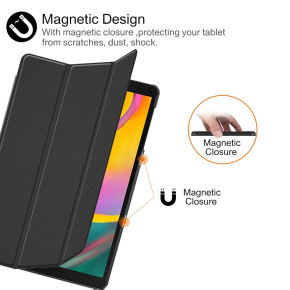 Кожен калъф тефтер Tri-Fold за Samsung Galaxy Tab A 2019 8.0 T290 / T295 черен
